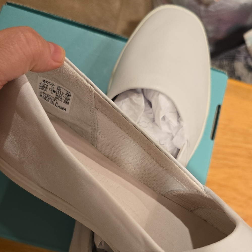 ECCO Women's White Slip-On Shoes